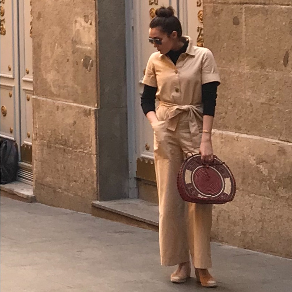 Cos Chino Jumpsuit with tie belt